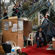 Espace des grévistes et spectateurs