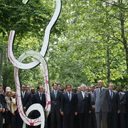 jacques Chirac et Nicolas Sarkozy au jardin  du Luxembourg
