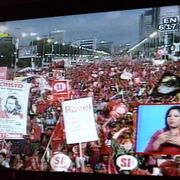 Venezuela Manifestation pour le Si au réferendum constitutionnel