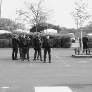 Arrivée au  CRA (situé derrière les CRS)