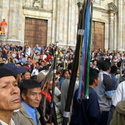 Minga: arrivée sur la place Simon Bolivar