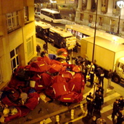 La police rassemble les tentes