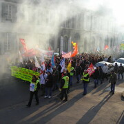 Manif de Nevers banderole unitaire 29 janvier 2009