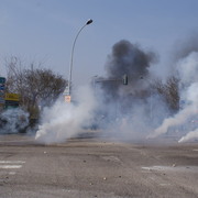 route du Rhin avant le passage des manifestants