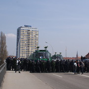dispositif policier sur le pont de l'Europe