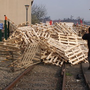 barricade de palettes rue du port du Rhin