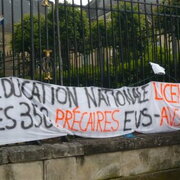 manif des précaires de l'éducation et enseignants solidaires au Mans le 9 juin