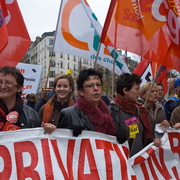 Tête du cortège des postiers