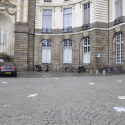 Rennes, place de la mairie après le passage du cortège