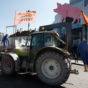 Manif des paysans en tracteur à Paris