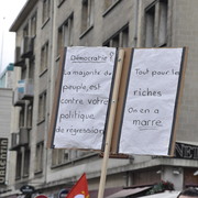 Caen, pancarte sur la démocratie