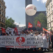 Manifestation contre la privatisation des services publics à Paris