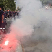Manifestation contre la privatisation des services publics à Paris