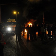à 5h du matin vendredi 15 octobre les barrages du mans