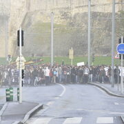 Caen, arrivée du cortège étudiant/lycéen place saint Pierre