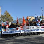 Grenoble.Cortege de tête. Intersyndicale