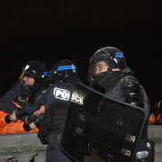 Rassemblement de protestation devant le Dîner du Siècle, le 24 novembre 2010.