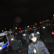 Rassemblement de protestation devant le Dîner du Siècle, le 24 novembre 2010.