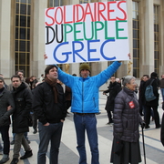 manif de soutien au peuple grec du Trocadéro à l'Assemblée nationale.
