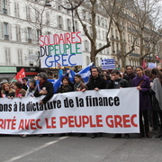 Manif de soutien au peuple grec du Trocadéro à l'Assemblée nationale
