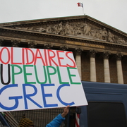 Manif de soutien au peuple grec du Trocadéro à l'Assemblée nationale