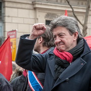 JLM saluant la manif