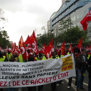 Banderole des Travailleurs sans papiers. (1)