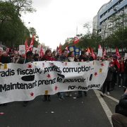 Banderole PCF-Front de Gauche.