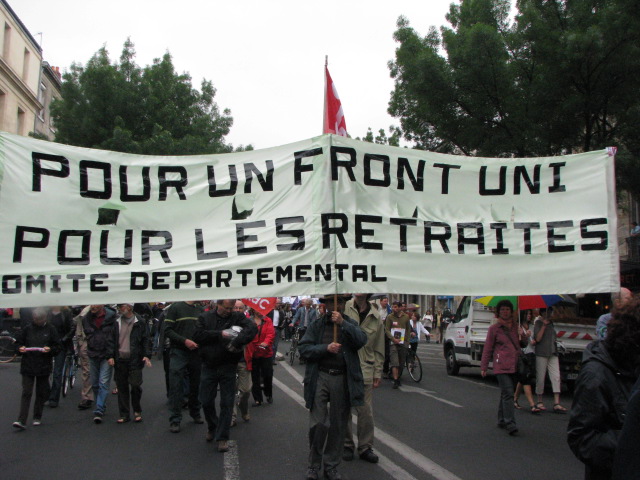 front uni pour les retraites