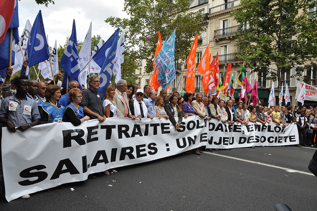 Banderole de tête de l'intersyndicale