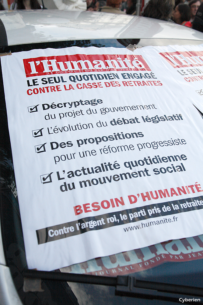 Manif du 16 octobre 2010 à Paris contre la réforme des retraites