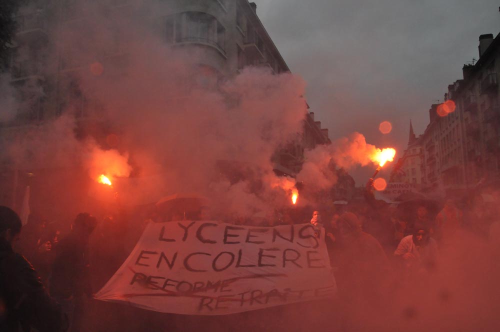 Caen, les lycéens contre la réforme