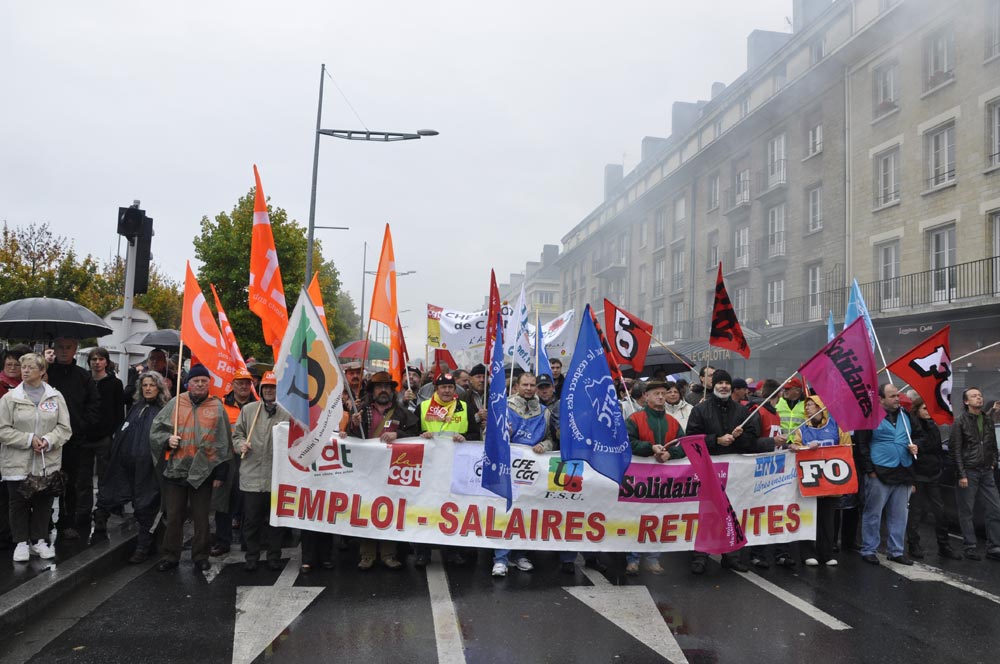 Caen, tête de cortège quai Vendeuvre