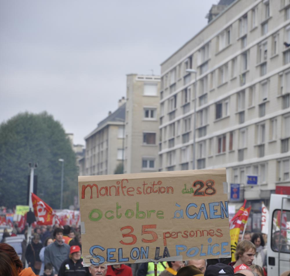 Caen, 35 manifestants selon la police