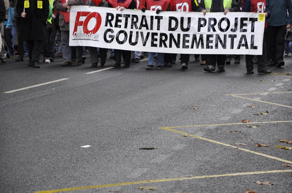 Caen, cortège FO