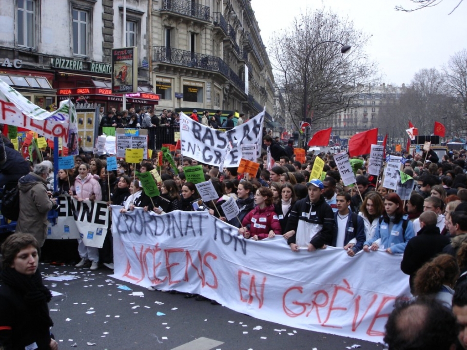 manifestation lycéens Paris 2005-02-10 coordination 003