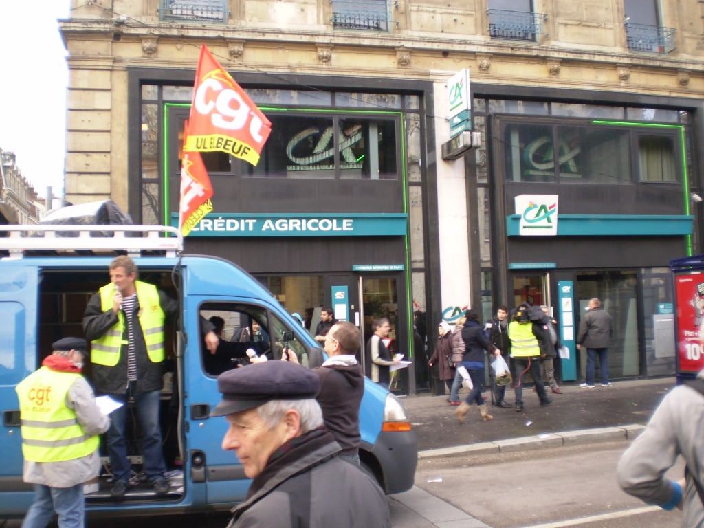 Blocage du centre-ville de Rouen le 26/01/2012