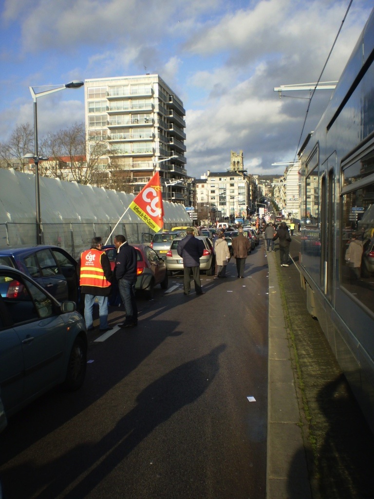 Blocage du centre-ville de Rouen le 26/01/2012