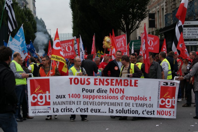 15 septembre 2012 manifestation à Rennes contre les licenciements à PSA