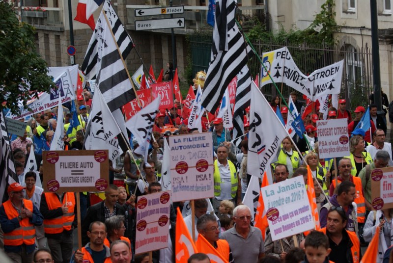 15 septembre 2012 manifestation à Rennes contre les licenciements à PSA