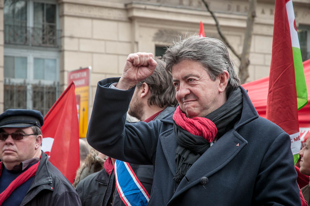 JLM saluant la manif