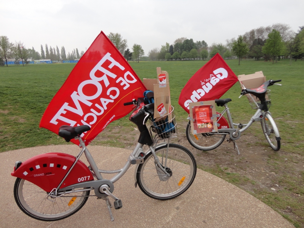 Les vélos lyonnais aux couleurs du FDG !