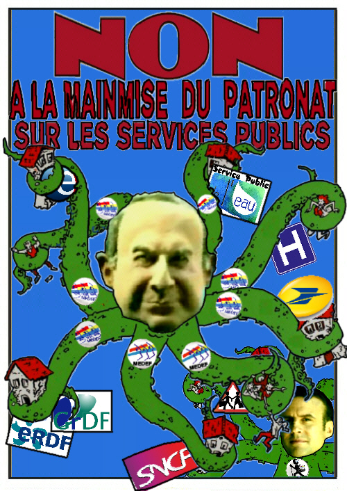 non à la mainmise du patronat sur les services publics