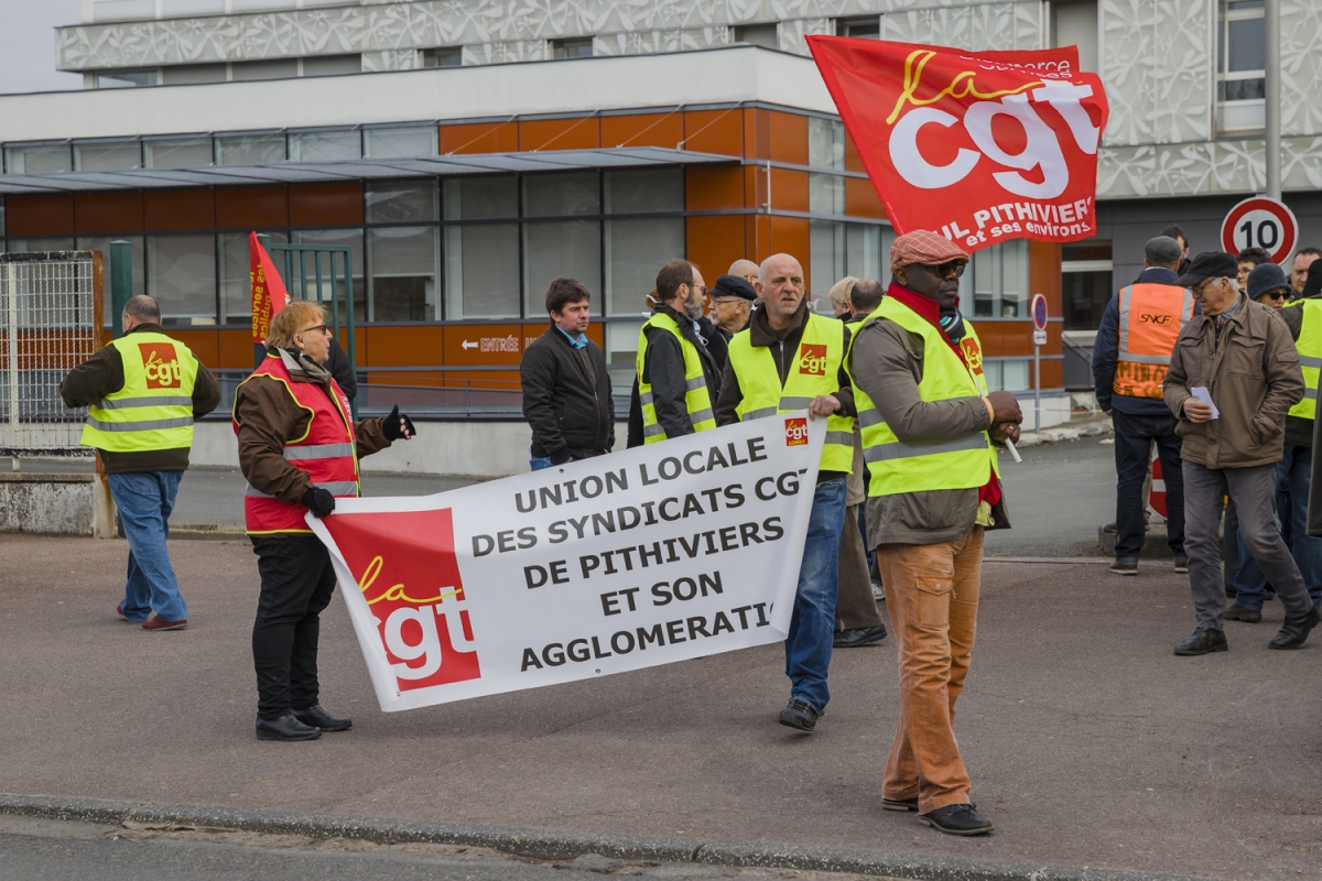 Manifestation syndicale à Pithiviers (Loiret)