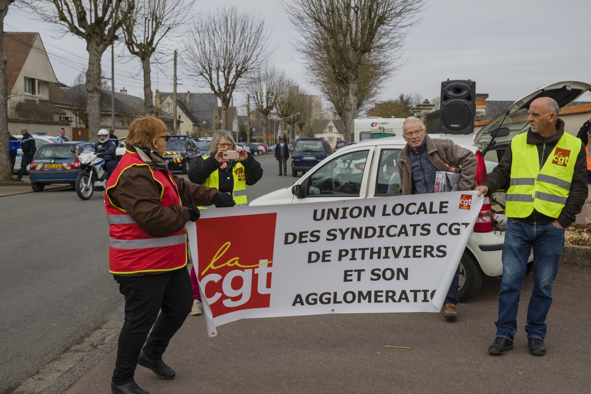 Manifestation syndicale à Pithiviers (Loiret)