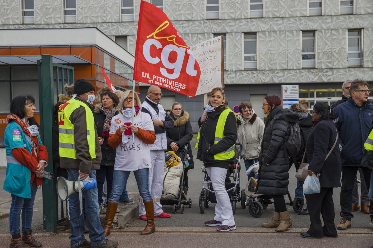 Manifestation syndicale à Pithiviers (Loiret)