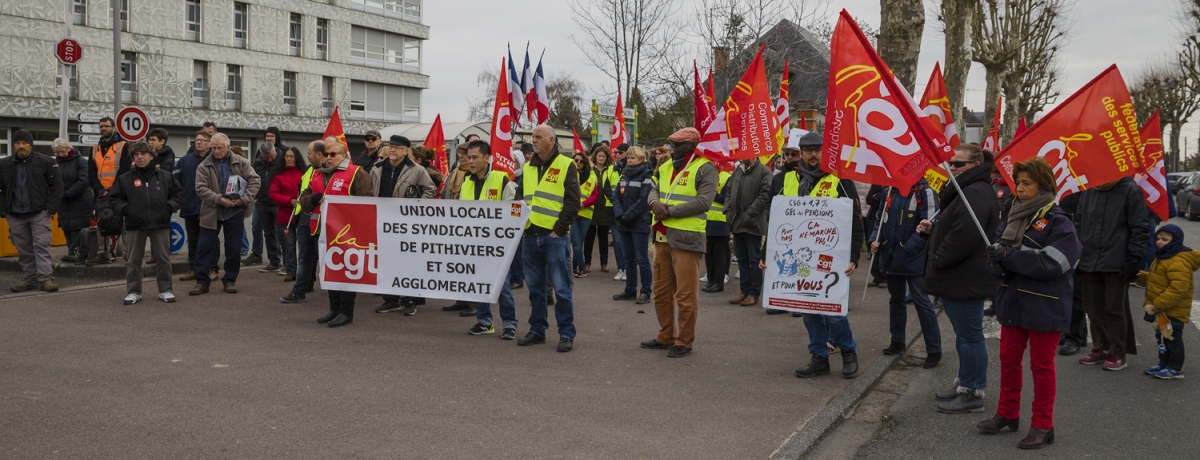 Manifestation syndicale à Pithiviers (Loiret)