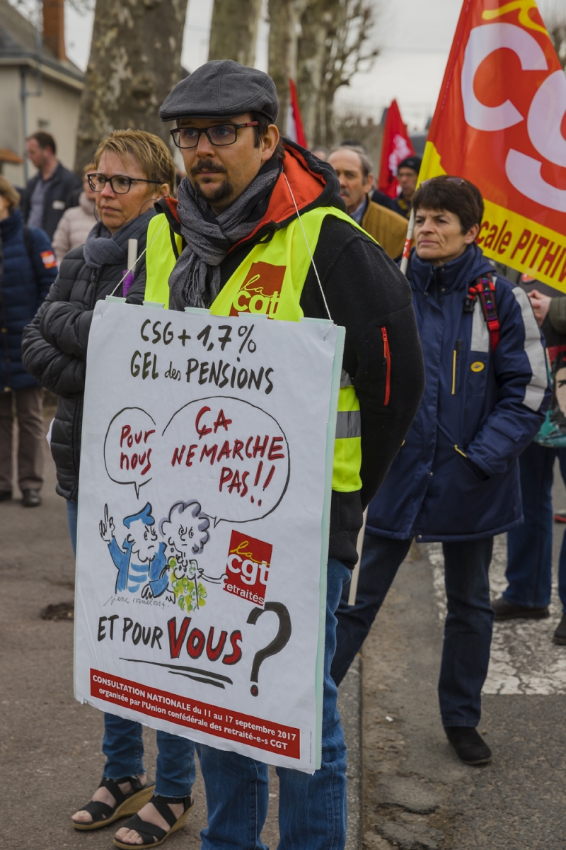 Manifestation syndicale à Pithiviers (Loiret)