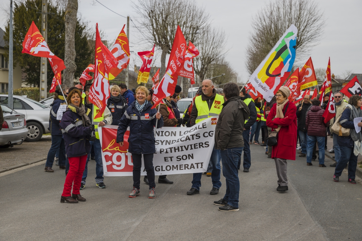 Manifestation syndicale à Pithiviers (Loiret)