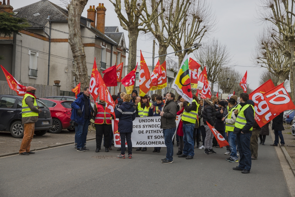 Manifestation syndicale à Pithiviers (Loiret)